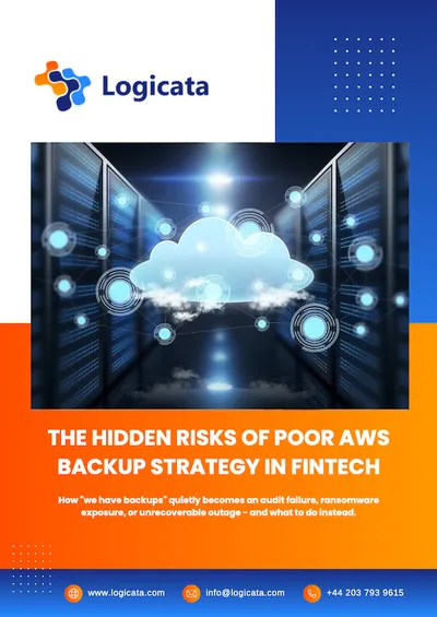 The Hidden Risks of Poor AWS Backup Strategy in FinTech. EBook cover