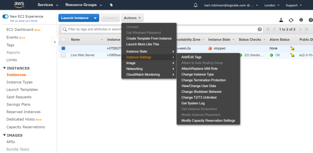 Change EC2 Instance Type