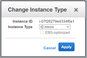 Change EC2 Instance Type Dialogue