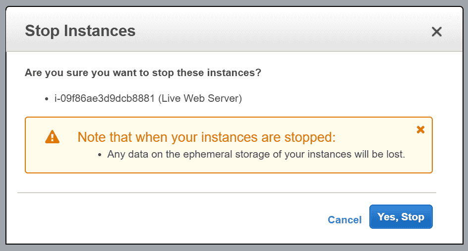 Yes Stop EC2 Instance