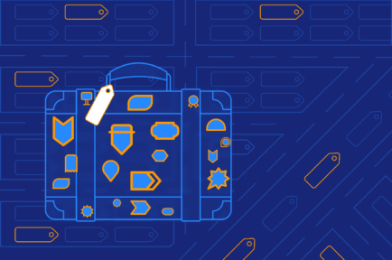 Graphic of suitcase with tag on handle, depicting AWS tagging best practices